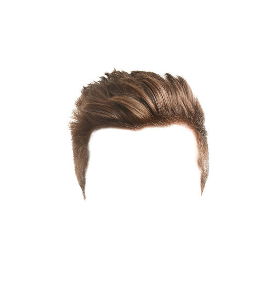 Fashionable man's hairstyle for designers isolated on white