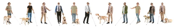 Cegos Homens Fundo Branco — Fotografia de Stock