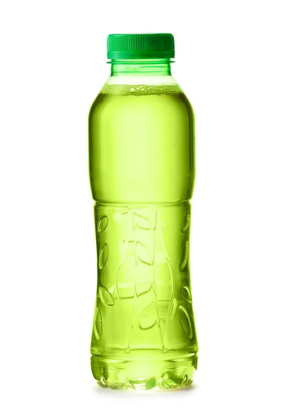 Flasche Frischer Eistee Auf Weißem Hintergrund — Stockfoto