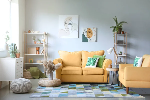 Interior Modern Room Comfortable Sofa — Stock Photo, Image