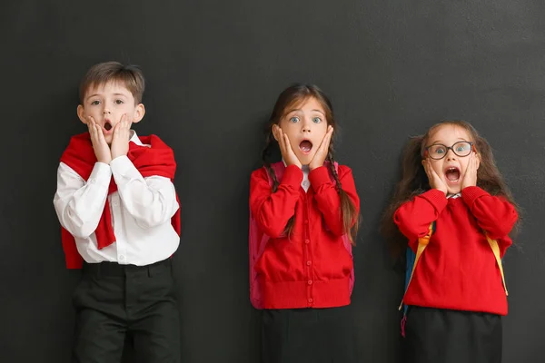 Surprised Little Pupils Dark Background — Stock Photo, Image