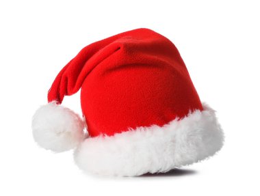 Noel Baba şapkası beyazda izole edilmiş