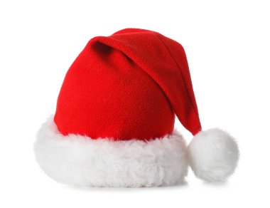 Noel Baba şapkası beyazda izole edilmiş