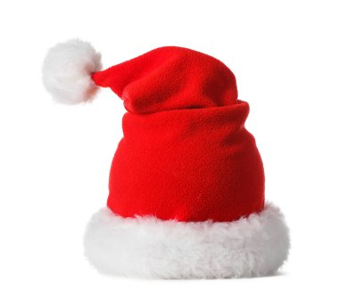Noel Baba şapkası beyazda izole edilmiş