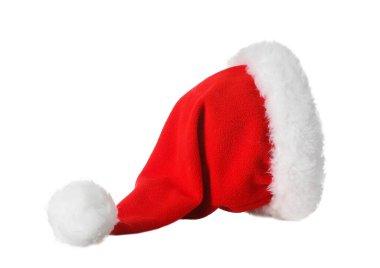 Noel Baba şapkası beyazda izole edilmiş