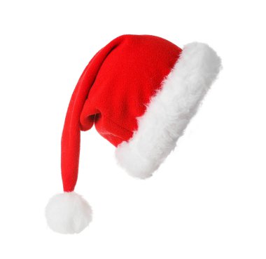 Noel Baba şapkası beyazda izole edilmiş