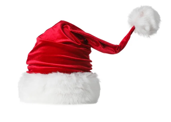 Santa Claus Hat Isolated White — Stock Photo, Image