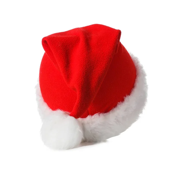 Cappello Babbo Natale Isolato Bianco — Foto Stock