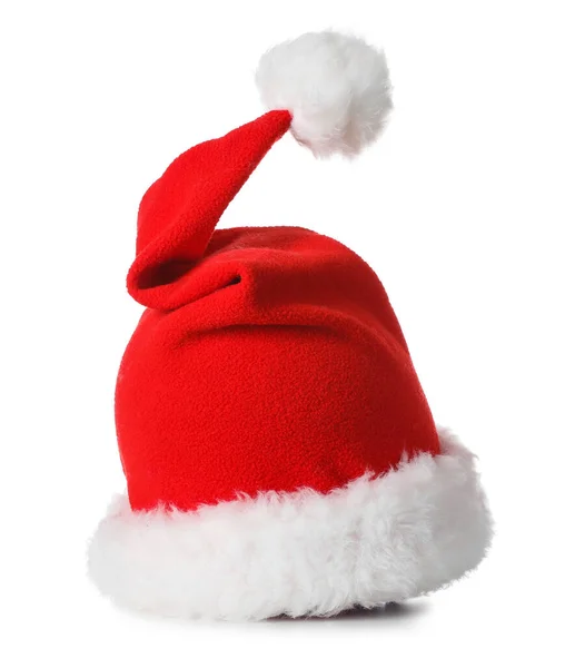 Шляпа Санта Клауса Изолирована Белом — стоковое фото