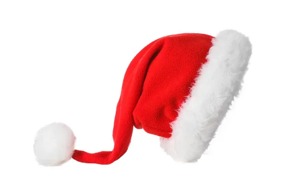 Cappello Babbo Natale Isolato Bianco — Foto Stock