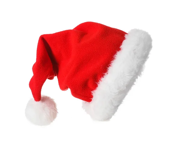 Шляпа Санта Клауса Изолирована Белом — стоковое фото