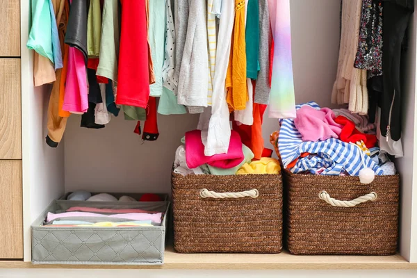 Modern Wardrobe Clean Clothes — Stock Photo, Image