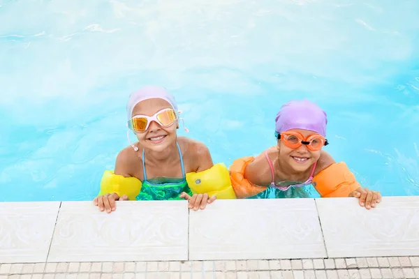 Cute Little Children Swimming Pool — Stock Photo, Image