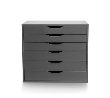 Beyaz arka planda modern çekmece sandığı