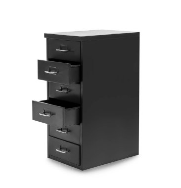 Beyaz arka planda modern çekmece sandığı