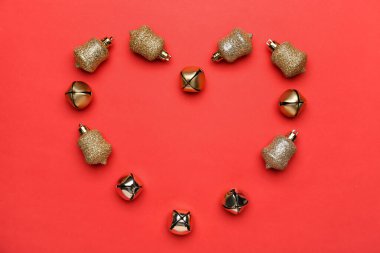 Renk arkaplanındaki güzel Noel kompozisyonu