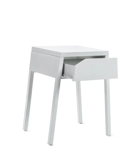 白を基調としたモダンなナイトスタンドテーブル — ストック写真