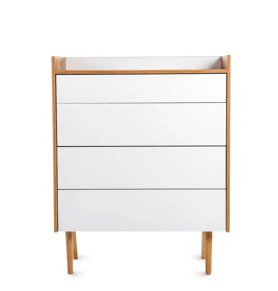 Modern Chest Drawers White Background — Stock Photo, Image