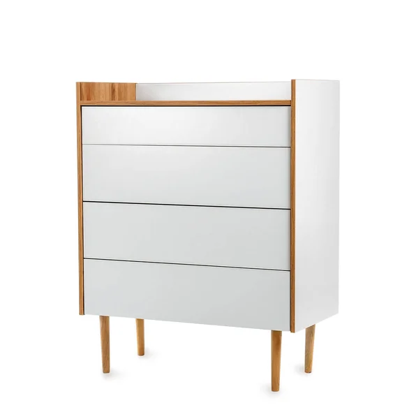 Modern Chest Drawers White Background — Stock Photo, Image