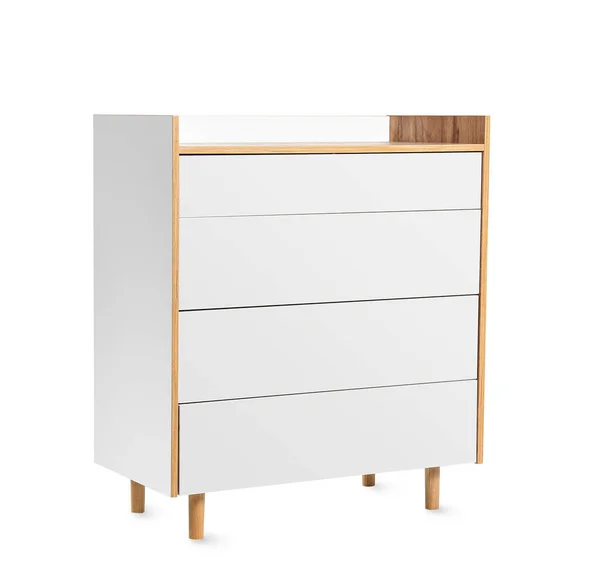 Modern Chest Drawers White Background — Stock Photo, Image