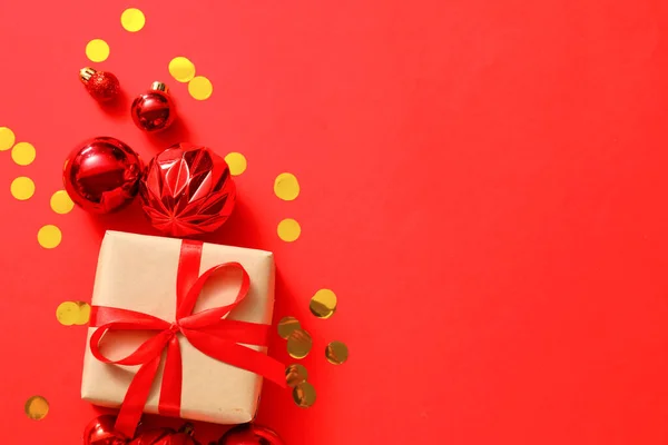 Рождественский Подарок Цветном Фоне — стоковое фото