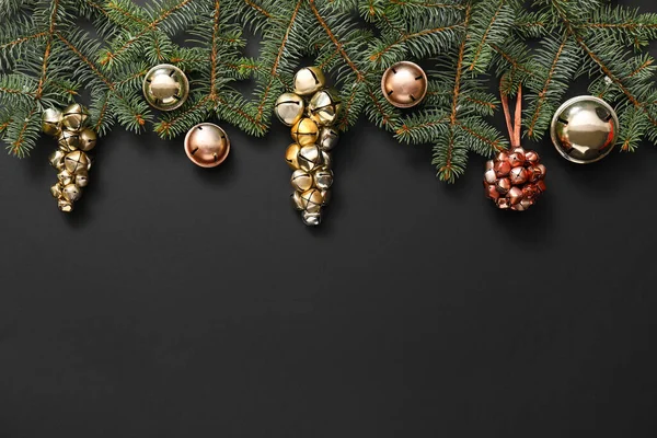 Beautiful Christmas Composition Dark Background — Stock Photo, Image