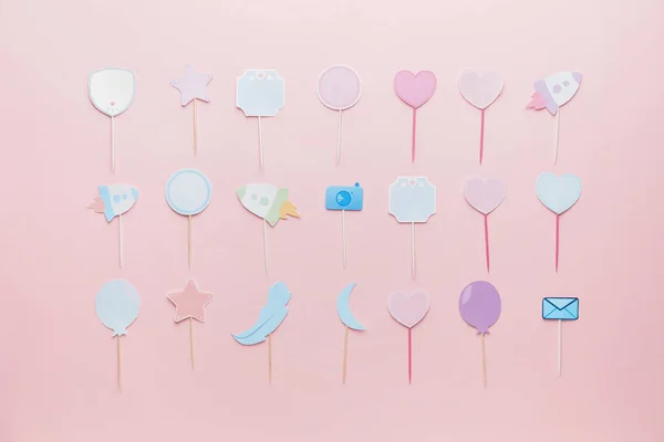 Stijlvolle Cupcake Toppers Kleur Achtergrond — Stockfoto