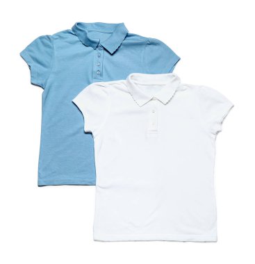 Beyaz arka planda şık okul üniforması