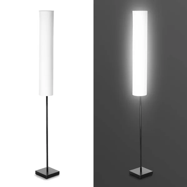 Trendy Vloerlamp Witte Zwarte Achtergrond — Stockfoto