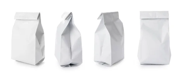 Paper Bag Coffee White Background — Stock Photo, Image