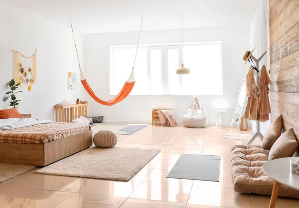 Interior Living Bedroom Stylish Hammock — Stock Photo, Image