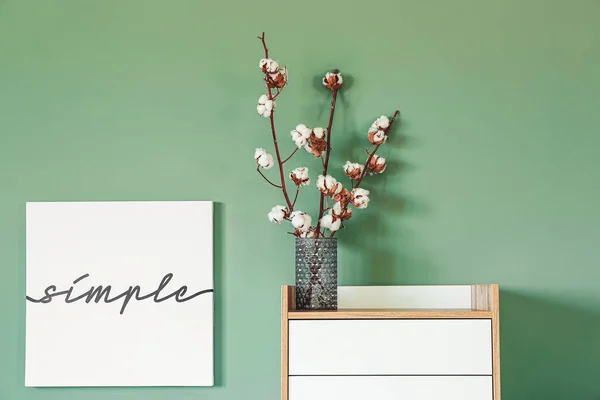 Modern Chest Drawers Color Wall Room — Stock Photo, Image