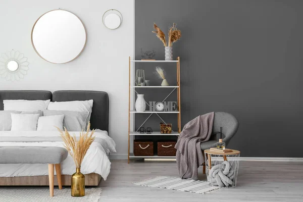 Interior Modern Stylish Bedroom Mirrors — Stock Photo, Image