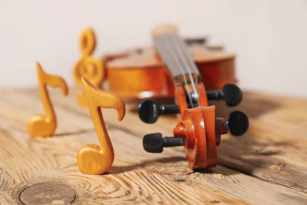 Violin Music Notes Table Closeup — Stock Photo, Image