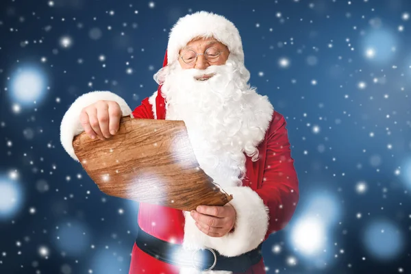Список Пожеланий Санта Клауса Цветном Фоне — стоковое фото