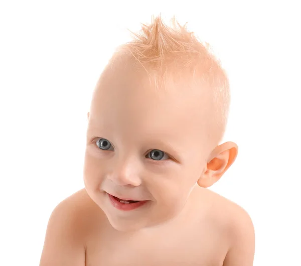 Portrait Cute Little Baby White Background — Stock Photo, Image