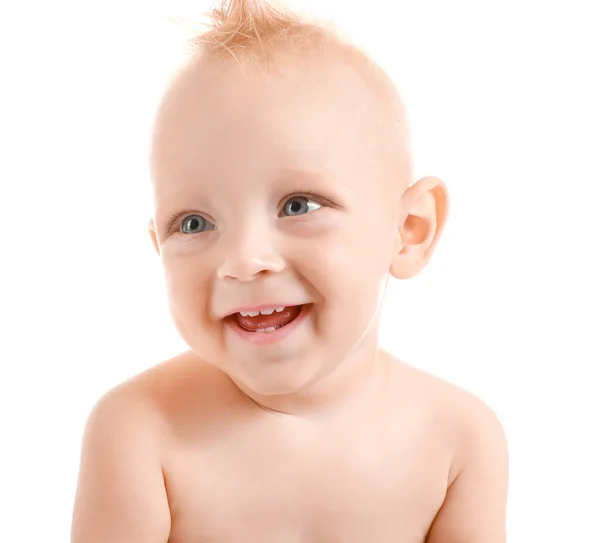 Portrait Cute Little Baby White Background — Stock Photo, Image