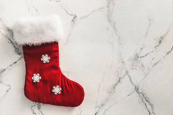 Beautiful Christmas Sock White Background — Stock Photo, Image