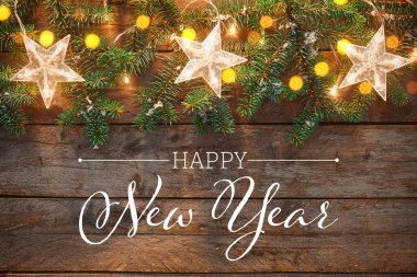 Mutlu yıllar kutlaması için güzel tebrik kartı.