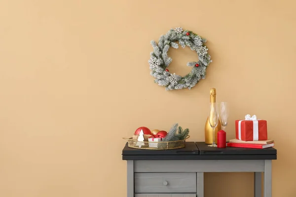 Interior Modern Room Decorated Christmas — Stock Photo, Image