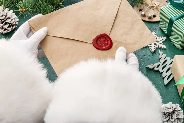 Santa Claus Letter Table Closeup — Stock Photo, Image