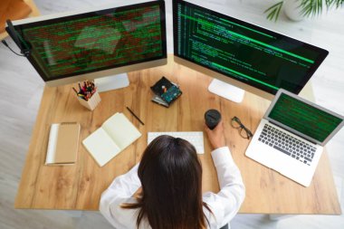 Ofiste çalışan kadın programcı
