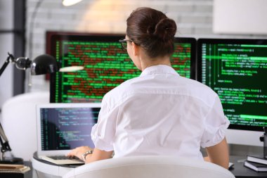 Ofiste çalışan kadın programcı