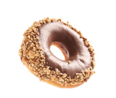 Beyaz arka planda lezzetli donut