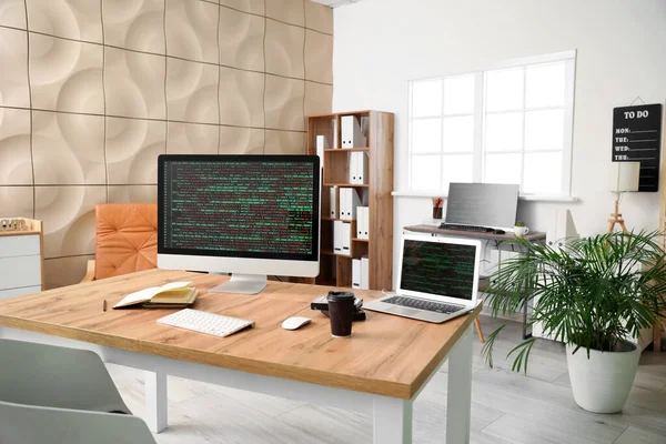 Workplace Programmer Modern Office — Stock Photo, Image