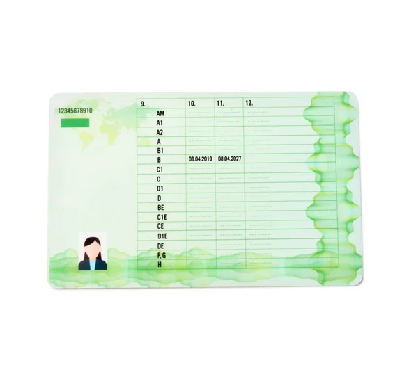 Driving License White Background — Stock Photo, Image