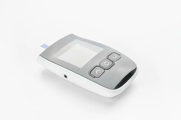 Glucometer White Background Diabetes Concept — Stock Photo, Image