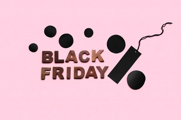 Text Black Friday Color Background — Stock Photo, Image