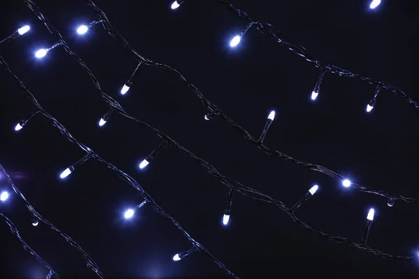 Weihnachtsbeleuchtung Auf Dunklem Hintergrund — Stockfoto