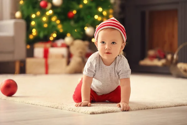 Cute Little Baby Room Decorated Christmas — Stock Photo, Image